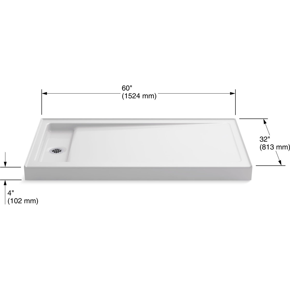 Kohler Bellwether® 60" W x32" D SingleThreshold Shower Base & Reviews